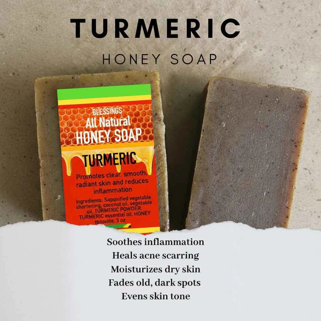 All Natural Skincare Blessings Honey Soap Turmeric - Jamaican Naturals