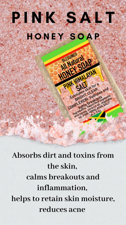 BLESSINGS ALL NATURAL HONEY PINK HIMALAYAN SALT FACE & BODY BAR