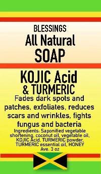 BLESSINGS ALL NATURAL KOJIC ACID TURMERIC FACE & BODY BAR