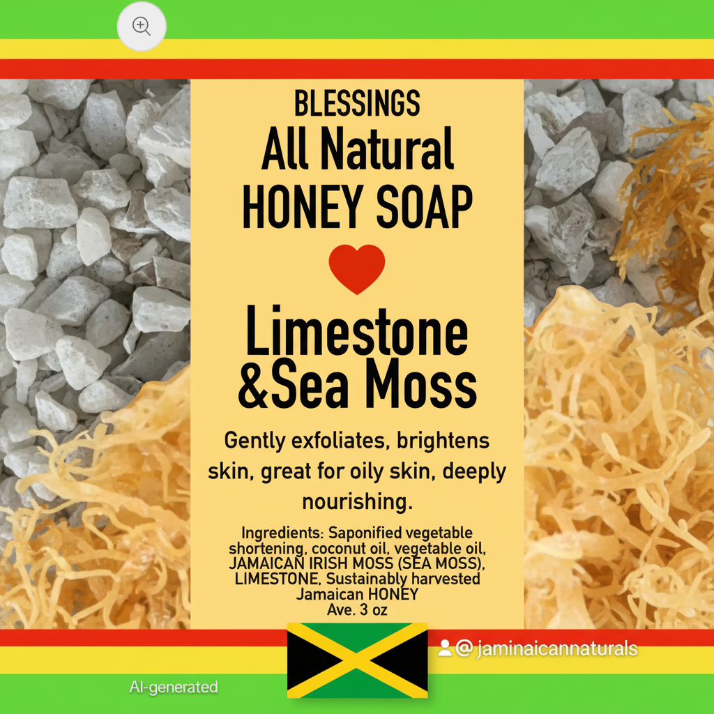 All Natural Honey Soap Limestone & Sea Moss